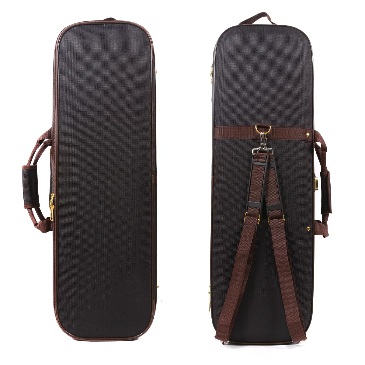Caja de violín de Lona 4/4 tamaño Completo de Madera Rectangular con Correas duraderas 2 Soporte para Arco Bolsa de violín de Viaje