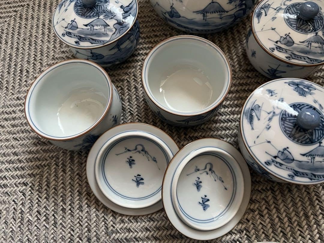 有田焼 幸祥窯　田沢　幸祥　酒器セット Amazon.co.jp: 田沢幸祥 湯呑 急須セット 蓋付き 5客 古伊万里 幸祥窯