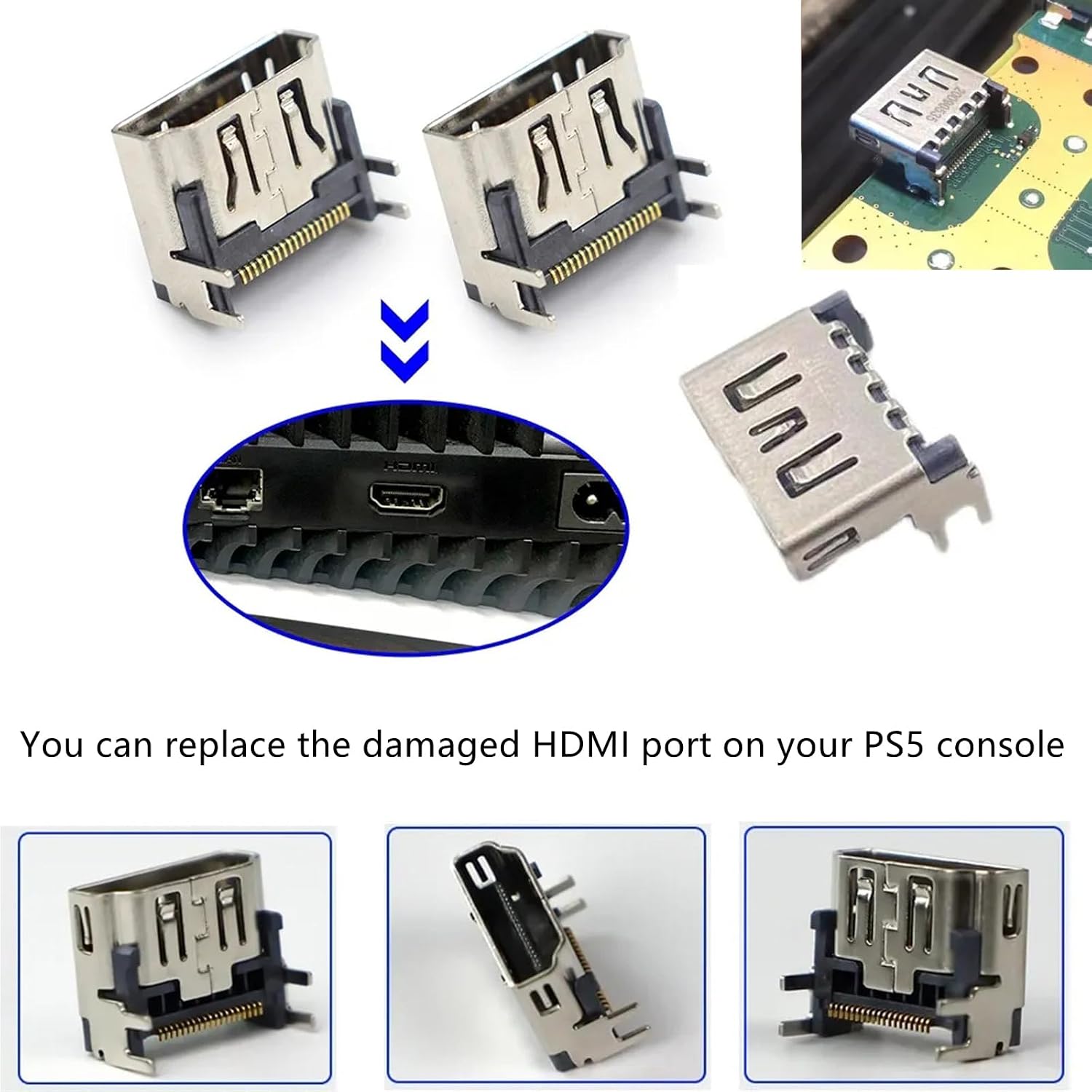 HDMI Port Socket Interface Repair Part for PS5 Console w/Tools