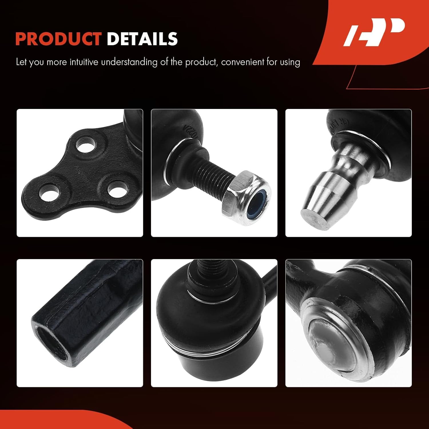 A-Premium Set of 6, Front Sway Bar Link, Lower Ball Joint, Outer Tie Rod End, Compatible with Suzuki Verona 2004-2006, Chevrolet Epica 2004-2006