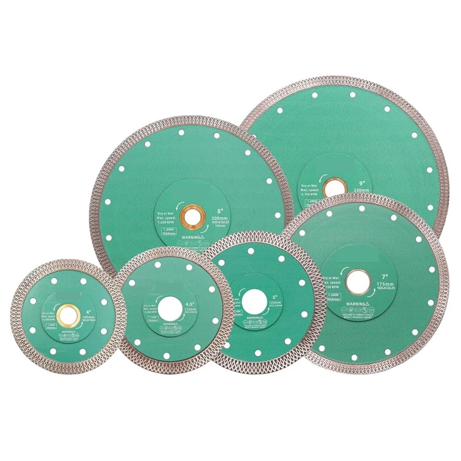 Diamentowa tarcza tnąca, ostrze tnące do płytek, porcelany, marmuru, ceramiki, granitu, wzmocnionego rdzeniem X Mesh Turbo 4-12 cali, 1 sztuka (125 mm)