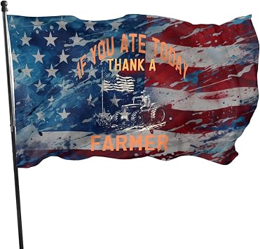 3x5 Flag If You Ate Today Thank A Farmer Double Sided Durable Outside Banner Garden Flags Outdoor Decor