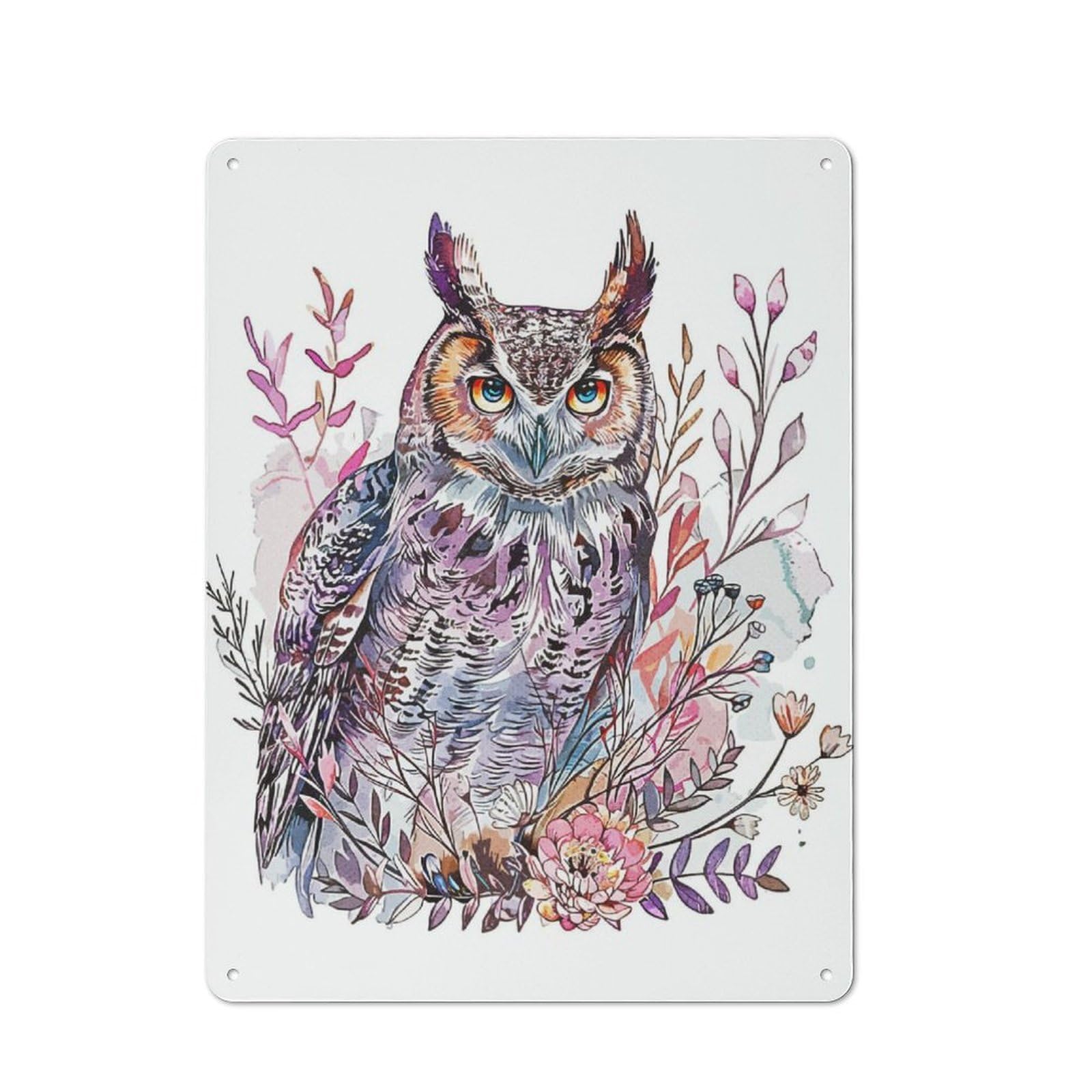 Junmoney Owl Minimalist Retro Tin Wall Plaque 40X30cm For Man Cave Or Games Room, For Games Room Collectors