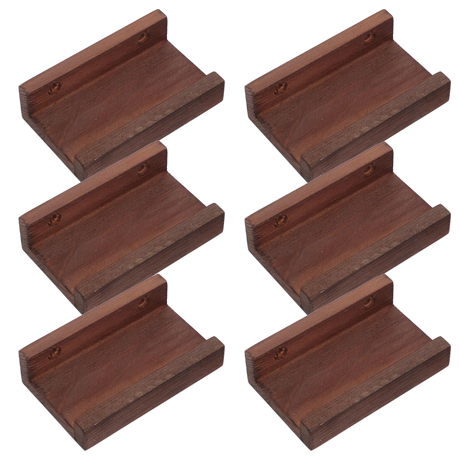 Support mural en bois pour disques vinyles : lot de 6 étagères flottantes rustiques de 10x6 cm
