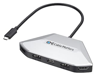 Cable Matters 4K Quad Display USB C MST Adapter, Dual Function HDMI/DP