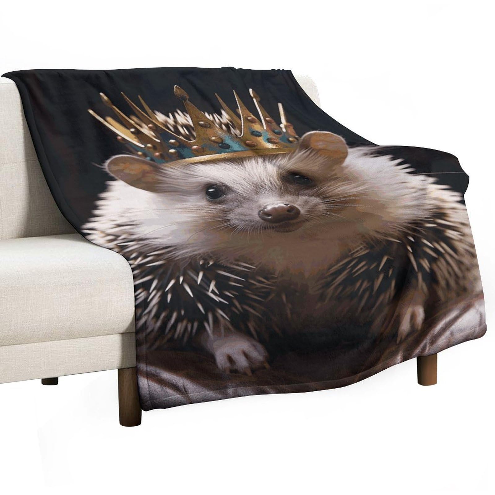 Couverture flanelle hérisson imprimée cadeau idéal lit et canapé