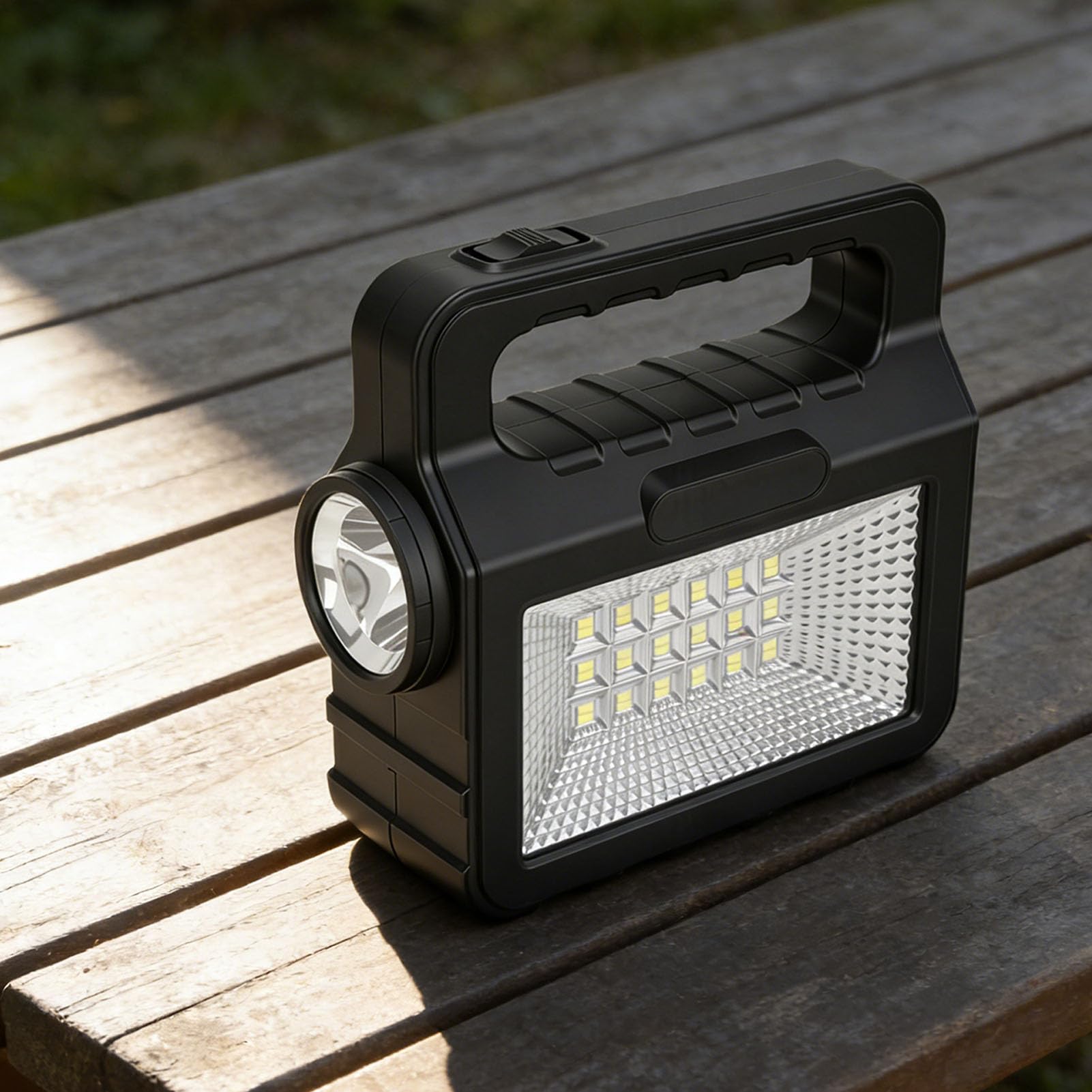 Generador Solar Portátil, Estación de Energía Portátil con 6000 MAh y Luces LED Brillantes, Batería de Litio para Uso Doméstico RV Van Camping Al Aire Libre, Panel Plegable