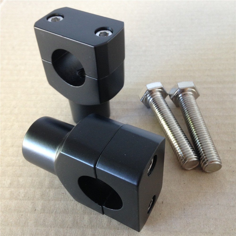 AmazineaBlack ROUND 1" Handlebar Riser Clamp For Harley Kawasaki Suzuki Yamaha Honda