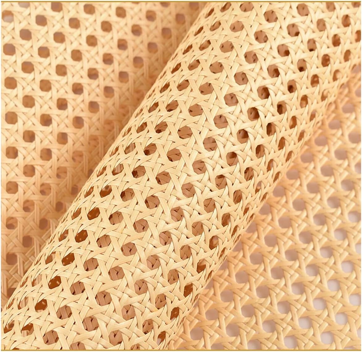 Premium PVC Rattan Cane Webbing Roll - Pre-Woven Synthetic Mesh Sheet for Chair, Cabinet, Basket, Almirah & DIY Projects - Durable All-Weather Cane Mat - 10 ft Roll (120x18 Inch)