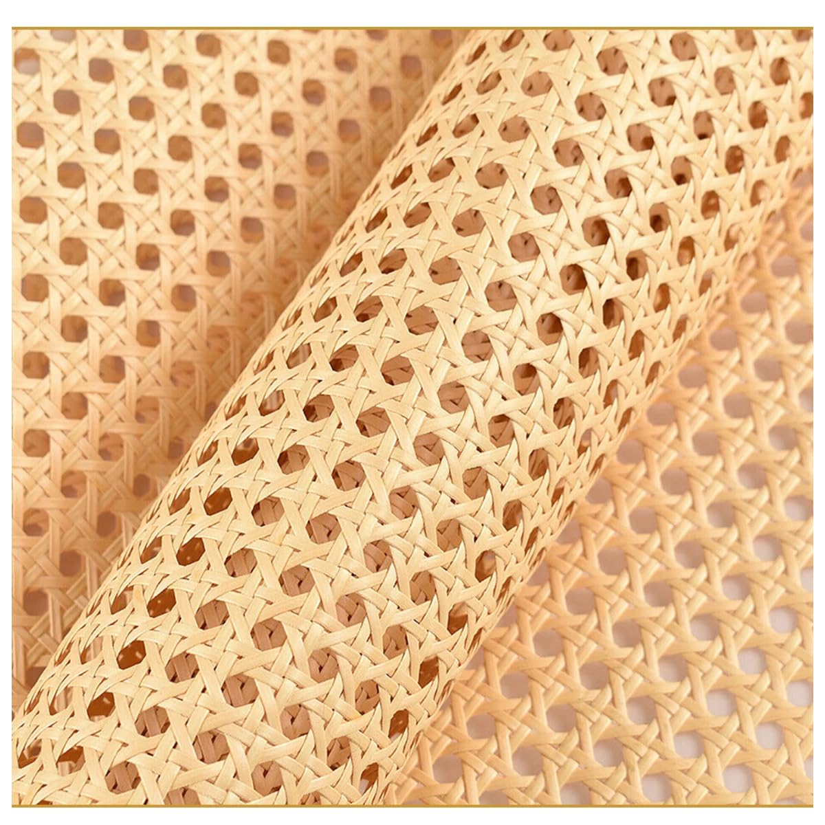 Premium PVC Rattan Cane Webbing Roll - Pre-Woven Synthetic Mesh Sheet for Chair, Cabinet, Basket, Almirah & DIY Projects - Durable All-Weather Cane Mat (48x24 Inch)-picture-15