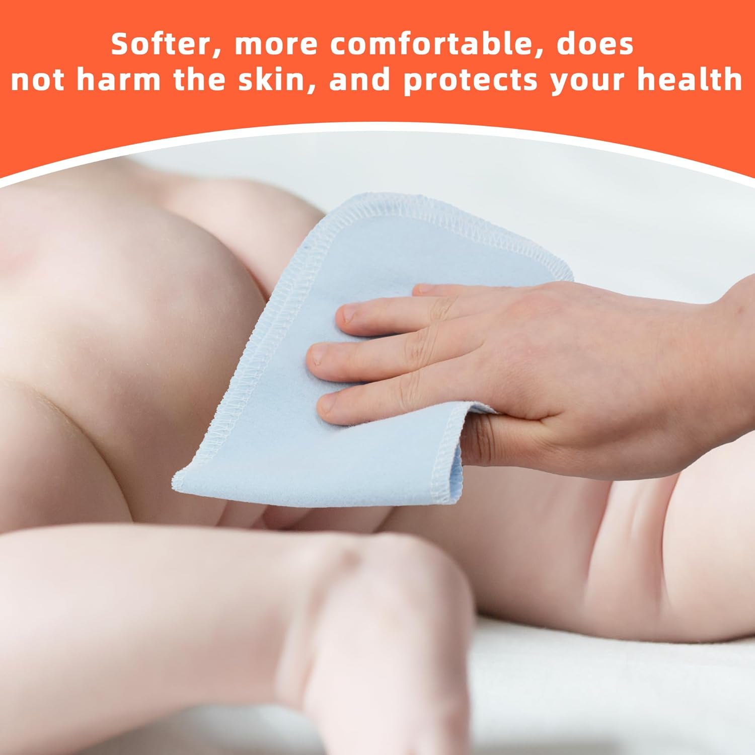 Reusable Toilet Paper – Cotton Flannel Reusable Bidet Towels, 32 Pcs Washable & Re-Rollable Cloth Toilet Paper Wipes