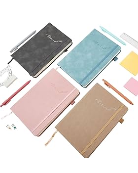 Smarpau Notebook A5, Hardback Journal Notebook With 180 Pages Paper, Thick Leather Journal For Women Men, No Bleed For Writing, Notepad For Office School Travel Supplies, Light Blue