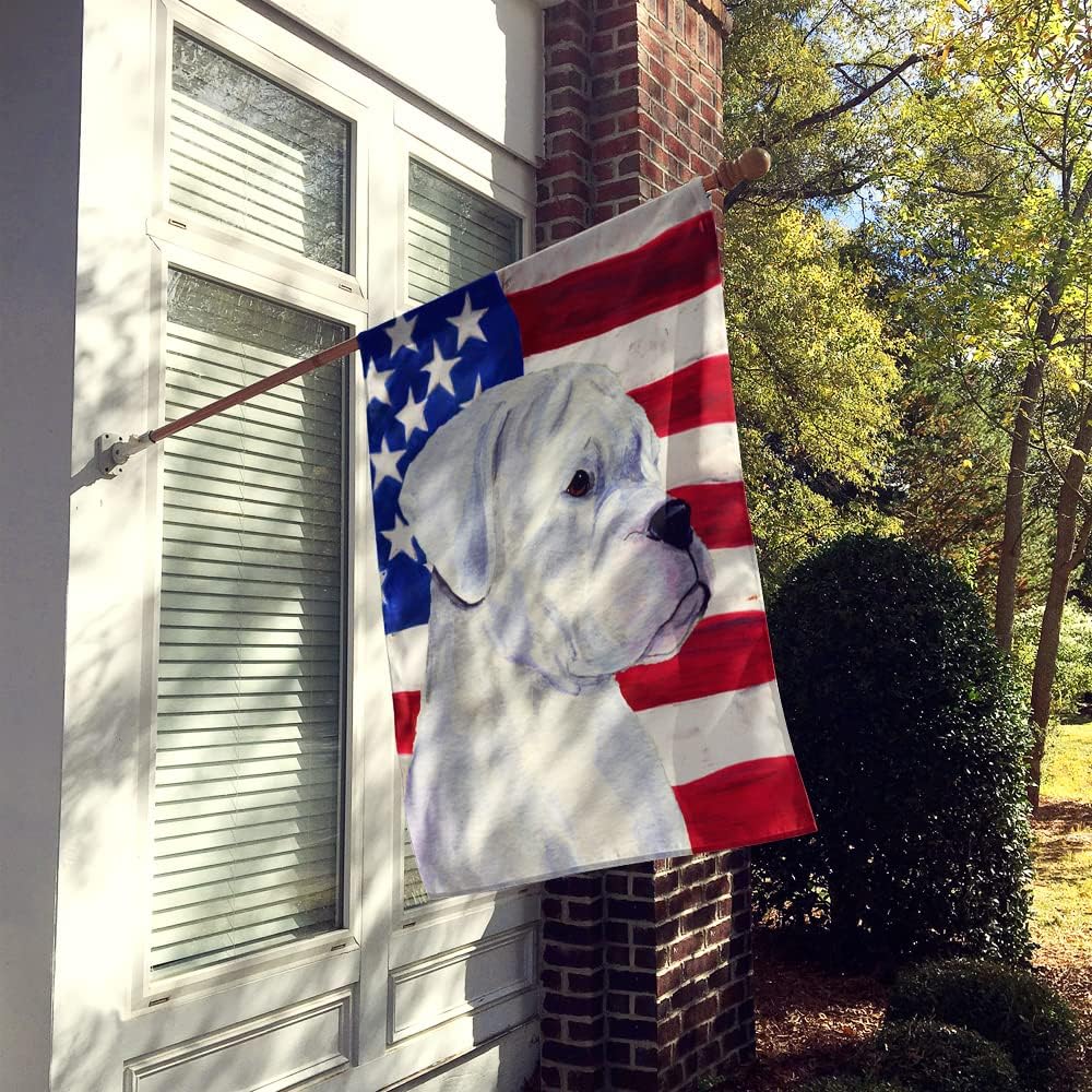 Caroline's Treasures SS4036CHF USA American Flag with Boxer Flag Canvas, Large, Multicolor