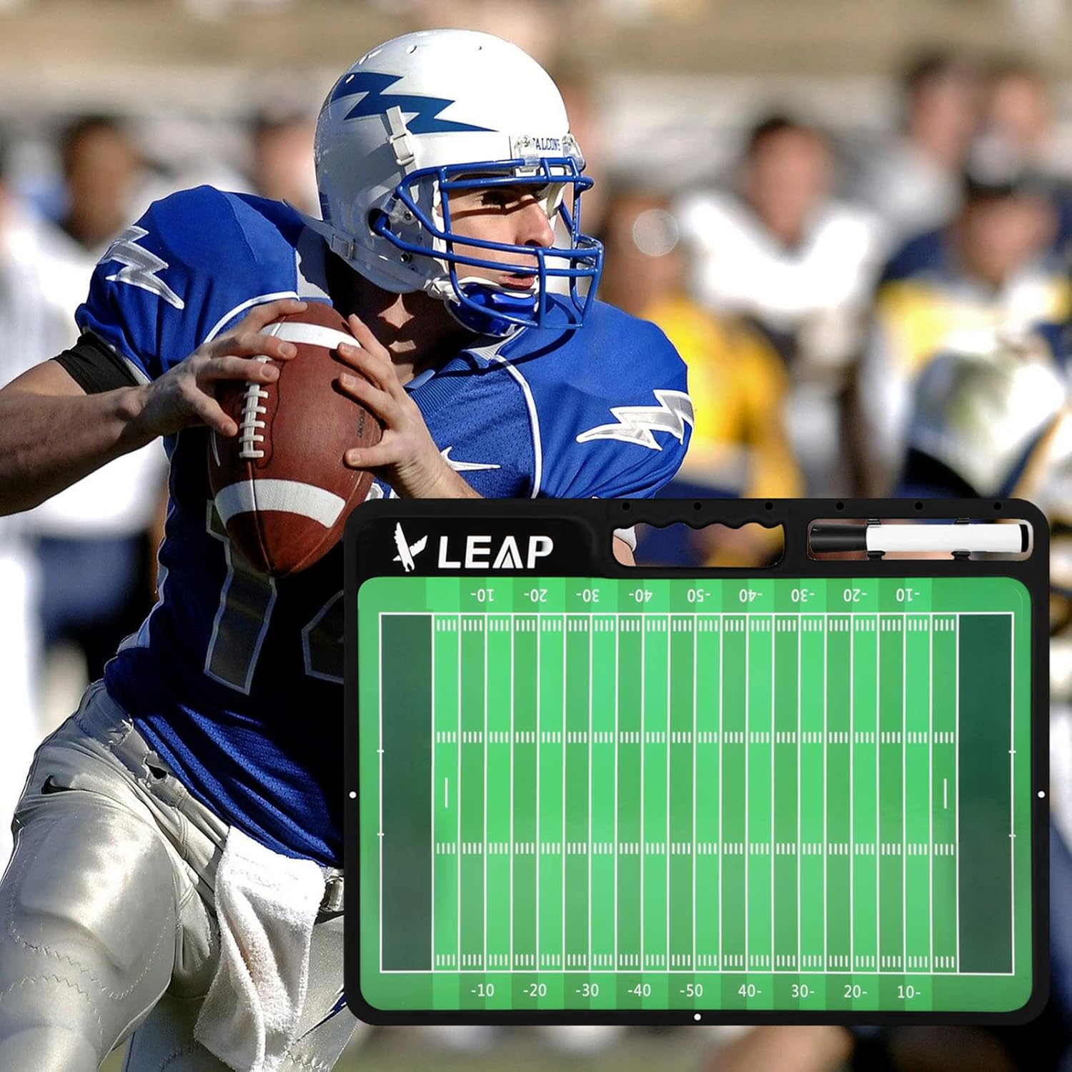 LEAP Coach Board Premium Tactical Clipboard Two Sides with Full & Half Court Dry Erase Marker Board for Basketball, Baseball, Soccer, Football, Hockey