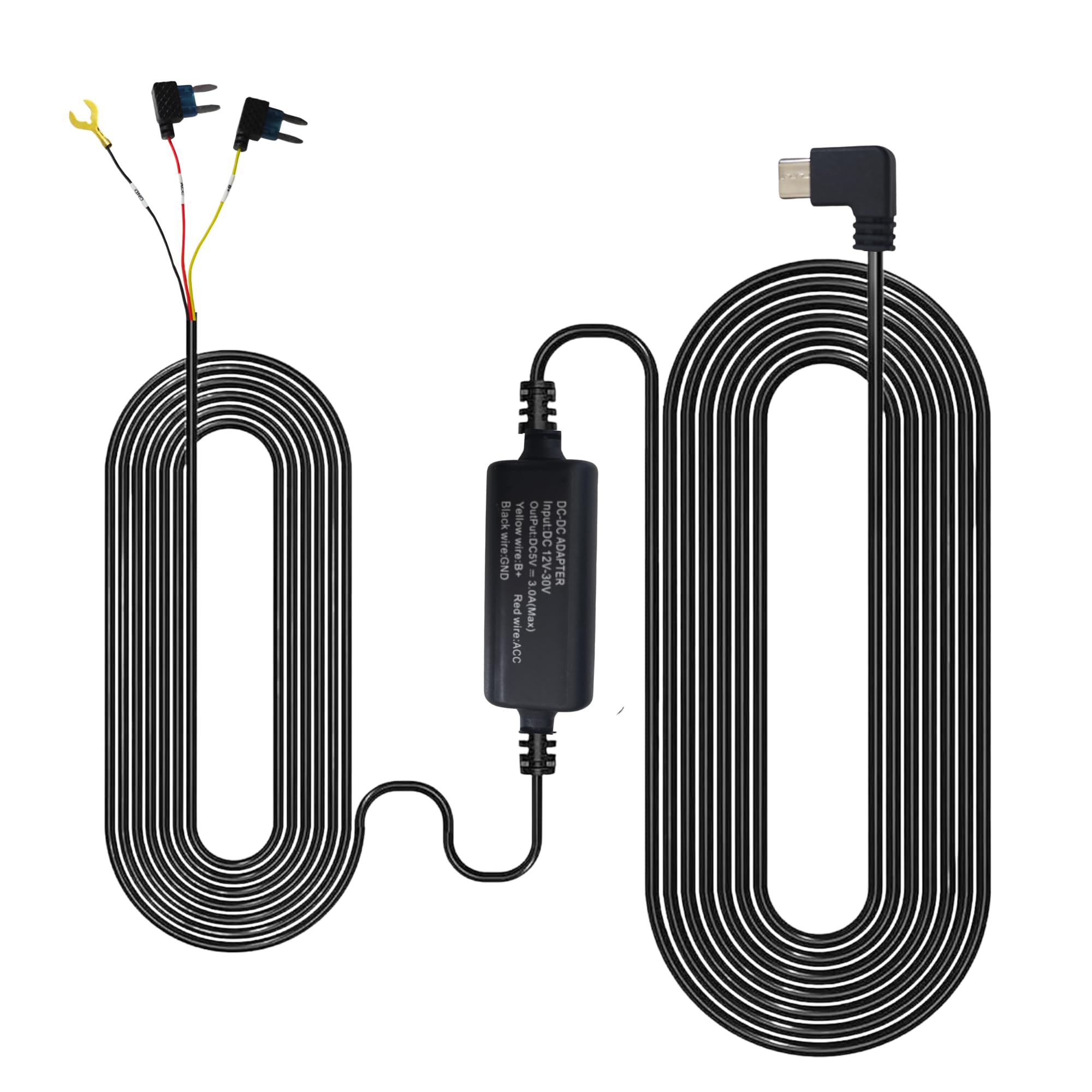 ZIQO Dash Cam Hardwire Cable Kit for 24H Parking Monitoring, Type C, Low Voltage Protection, 12V-30V to 5V/3A for Model A800, T300, Z400-image-38