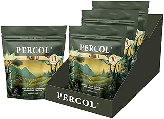 Percol Vanilla Flavoured Ground Coffee Bags 30 Cups (30 x 8g bags) - Pack of 3