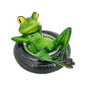 Amazon.co.jp: 池の装飾屋外のカエルの置物,樹脂カエル池