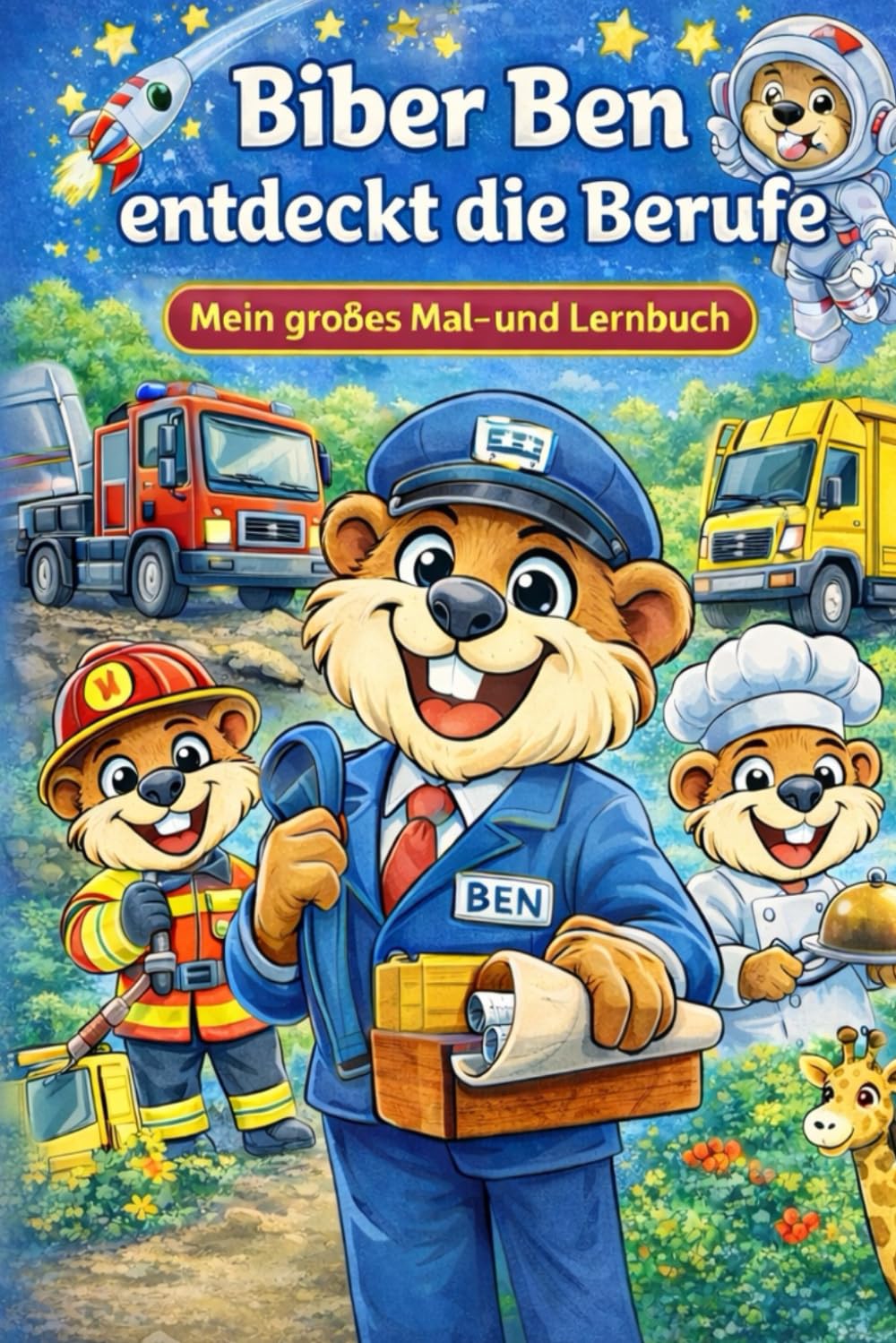 Biber Ben entdeckt die Berufe: Mein großes Mal- und Lernbuch für Kinder