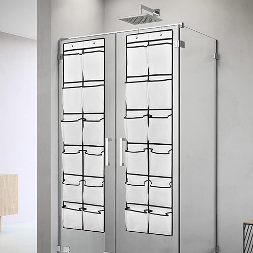 Miniatura 8 de Organizador de zapatos colgante para colgar en la puerta con 12 bolsillos grandes, paquete de 2 unidades