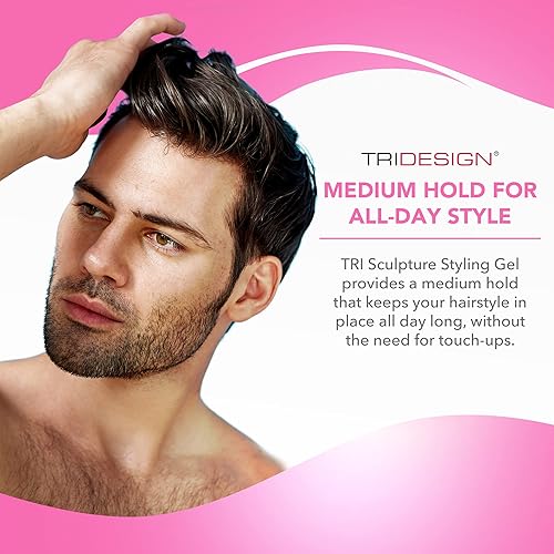 Miniatura 6 de TRI Sculpture - Gel para peinar el cabello para sujeción media con brillo, gel para el cabello para hombres y mujeres, añade cuerpo, textura y