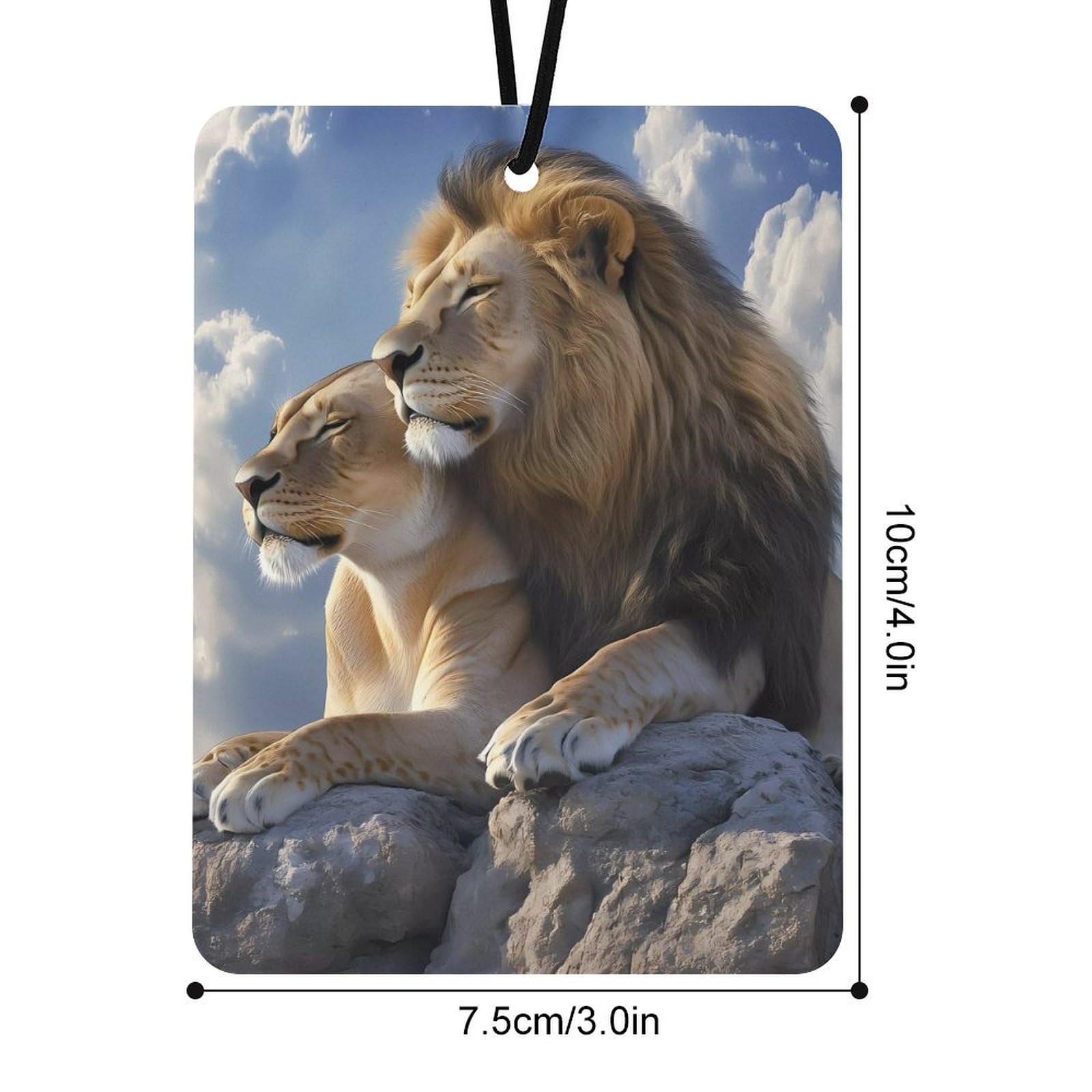 Animal Lion Love Car Air Freshener Hanging Aromatherapy Tablets for Car Accessories Square