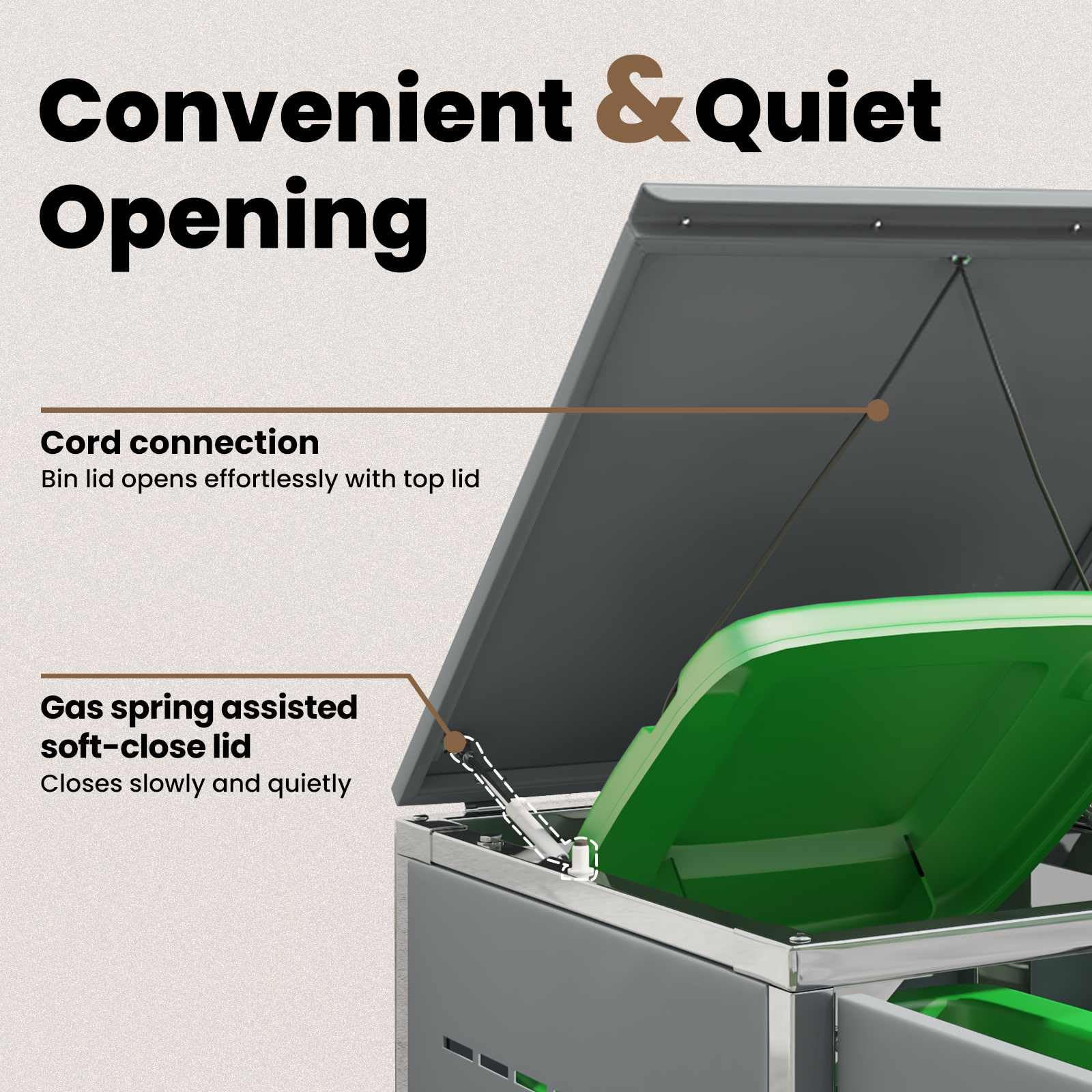 vidaXL Mülltonnenbox for 2 Bins 240L Edelstahl Grau