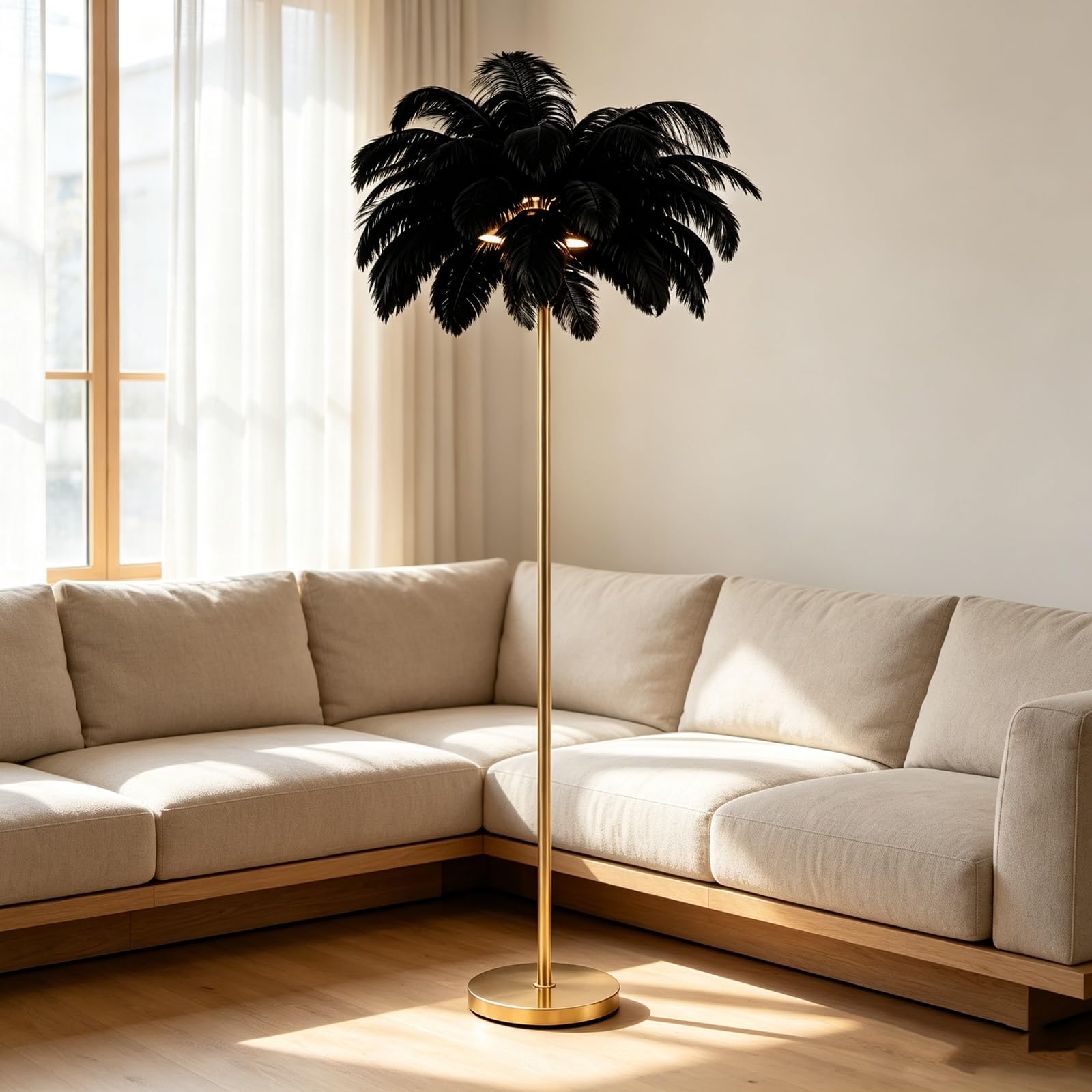 LCNDKF Luxury Decorative Feather Floor Lamp