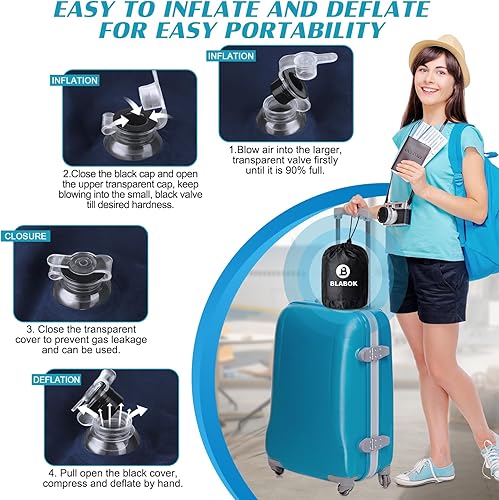 Miniatura 6 de Almohada de cuña para dormir, almohada inflable de elevación de piernas para hinchazón, circulación, alivio del dolor de piernas y espalda, almohada