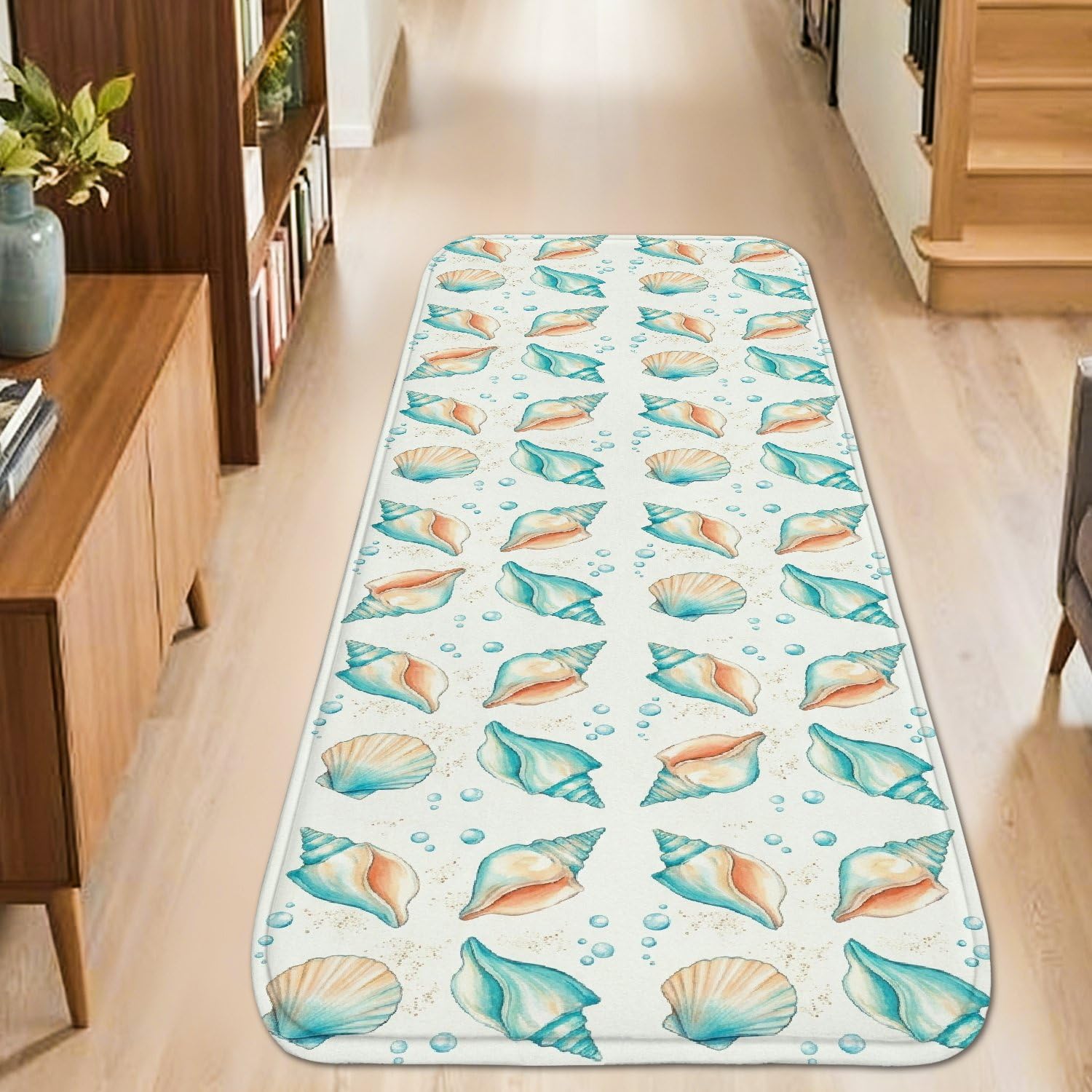 Tapis de cuisine turquoise ambiance plage déco de couloir et entrée