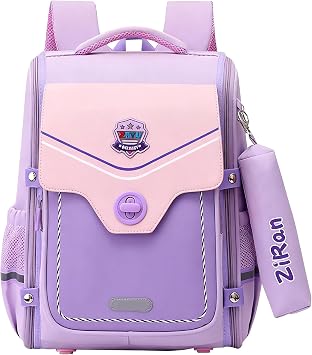 JiaYou Primary School Backpack Kids Multi Compartments Daypack for Grades 16Purple,25 Liters