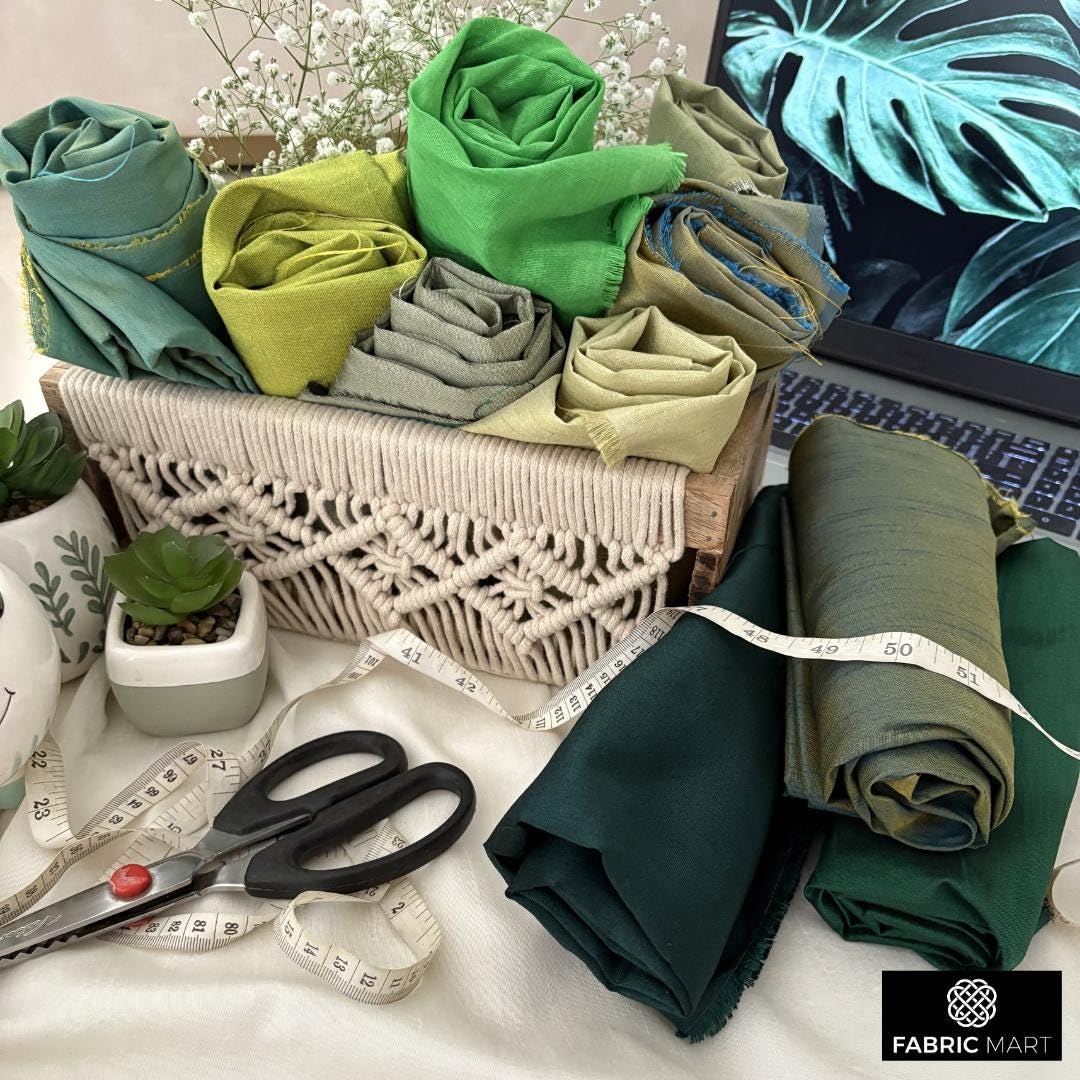 Stoffa Al Metro Fabric Mart Direct Verde Esmeralda Arte/Seda Sintética Tela  Por Metro, 107 Cm Or 42 Inches Larghezza, 6 Metros Continuos Verde Seda  Tessuto, Cortina De Tapicería De Tela Al Por, image size:1080x1080