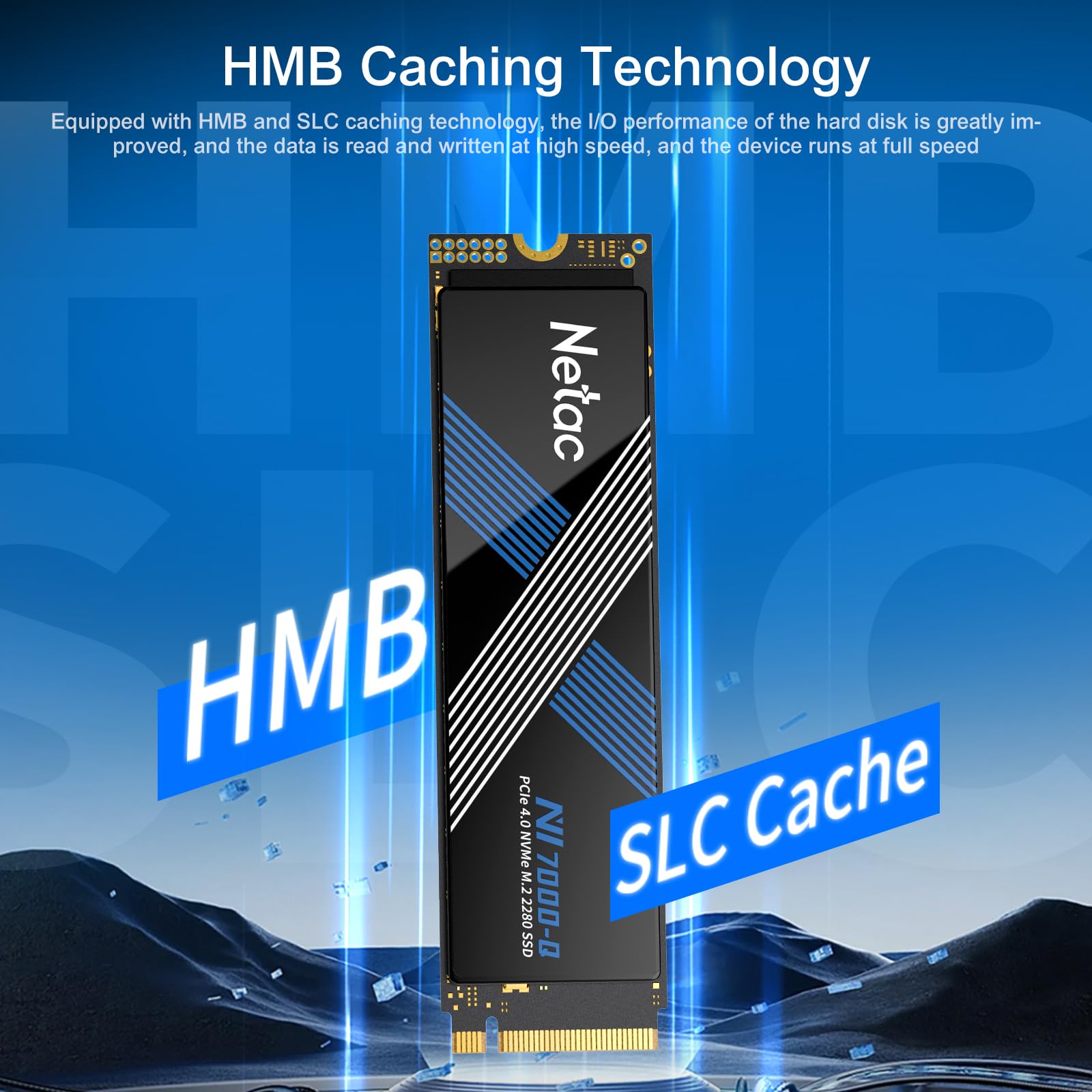 NetacM.2ssd 2tb Gen4.0×4 R/W 7000/6700MB Netac 2TB PCIe Gen4 SSD with Aluminum Heatspreader for PS5/PC