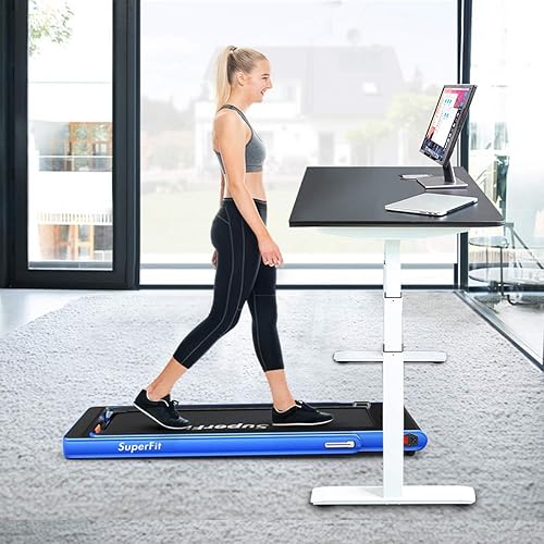 Miniatura 2 de SAFEPLUS Treadmil - Caminadora plegable portátil 2 en 1 con modos de caminar y correr y correr debajo del escritorio, caminadora debajo del