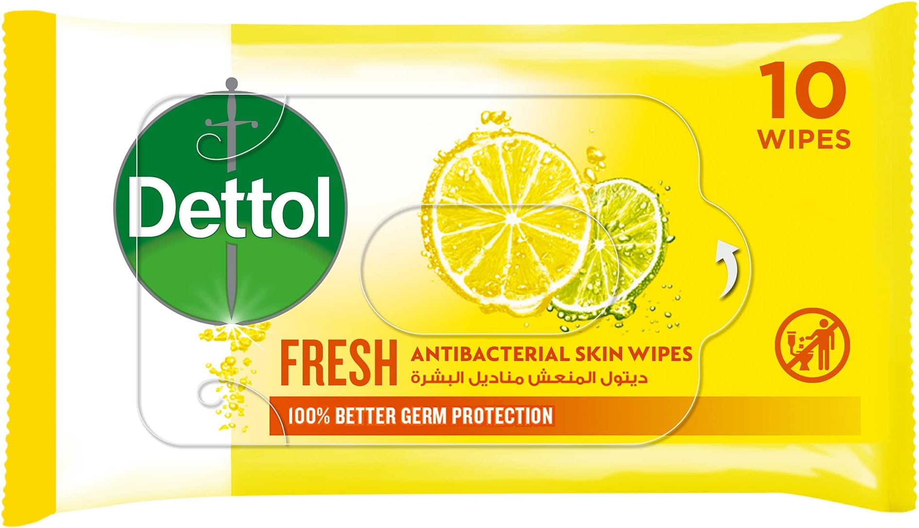 Fresh Antibacterial Skin Wipes 10 Count