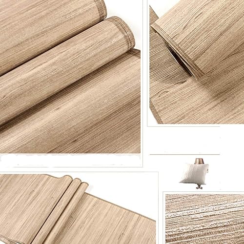Miniatura 4 de DAWEI Papel tapiz de paja de imitación de PVC de grano de madera chino Cetro para restaurante, sala de estar, dormitorio, estudio, 1.73 pies de