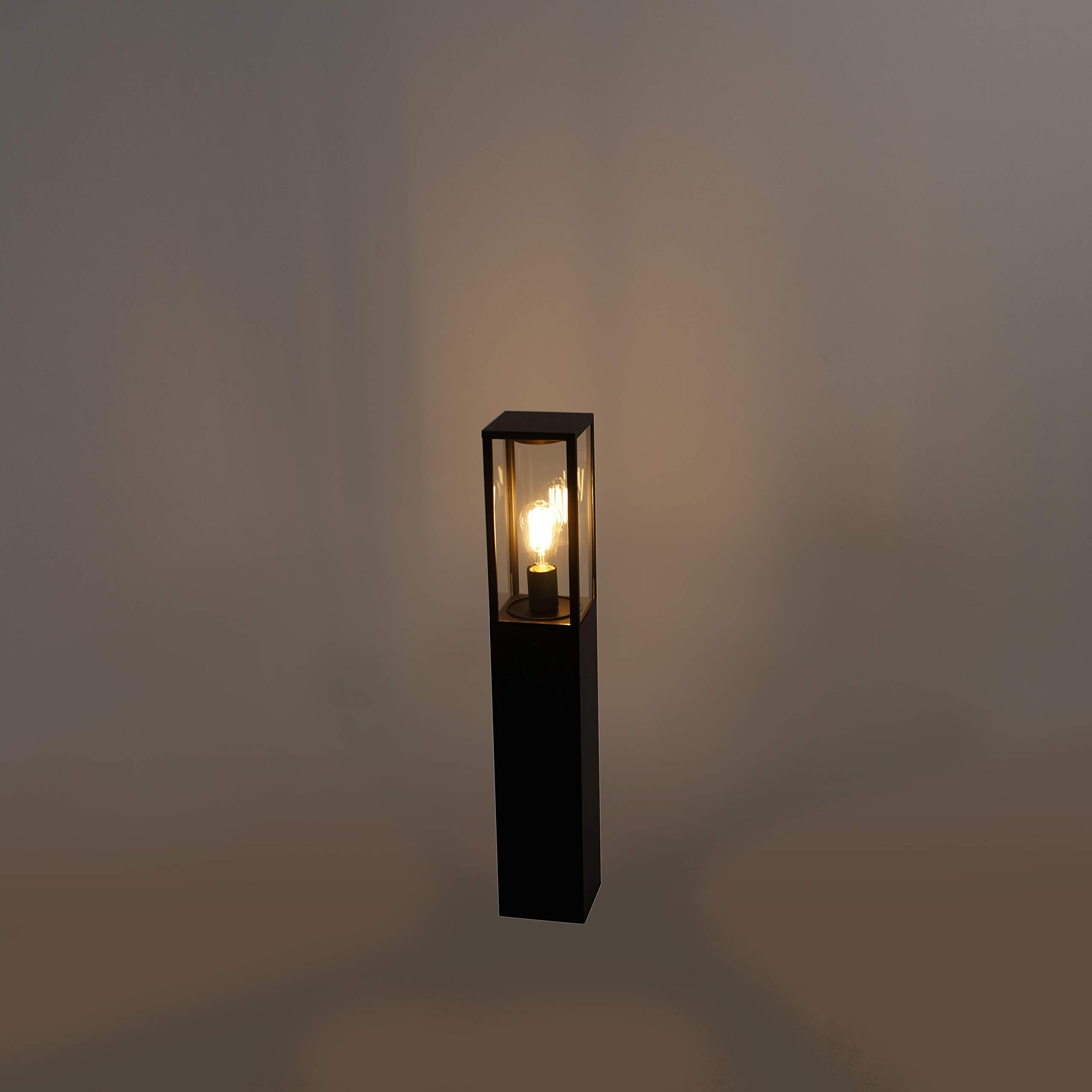 Qazqa charlois - Palo da giardino Industriale - 1 luce - L 14 cm - Nero - Design - Illuminazione esterna