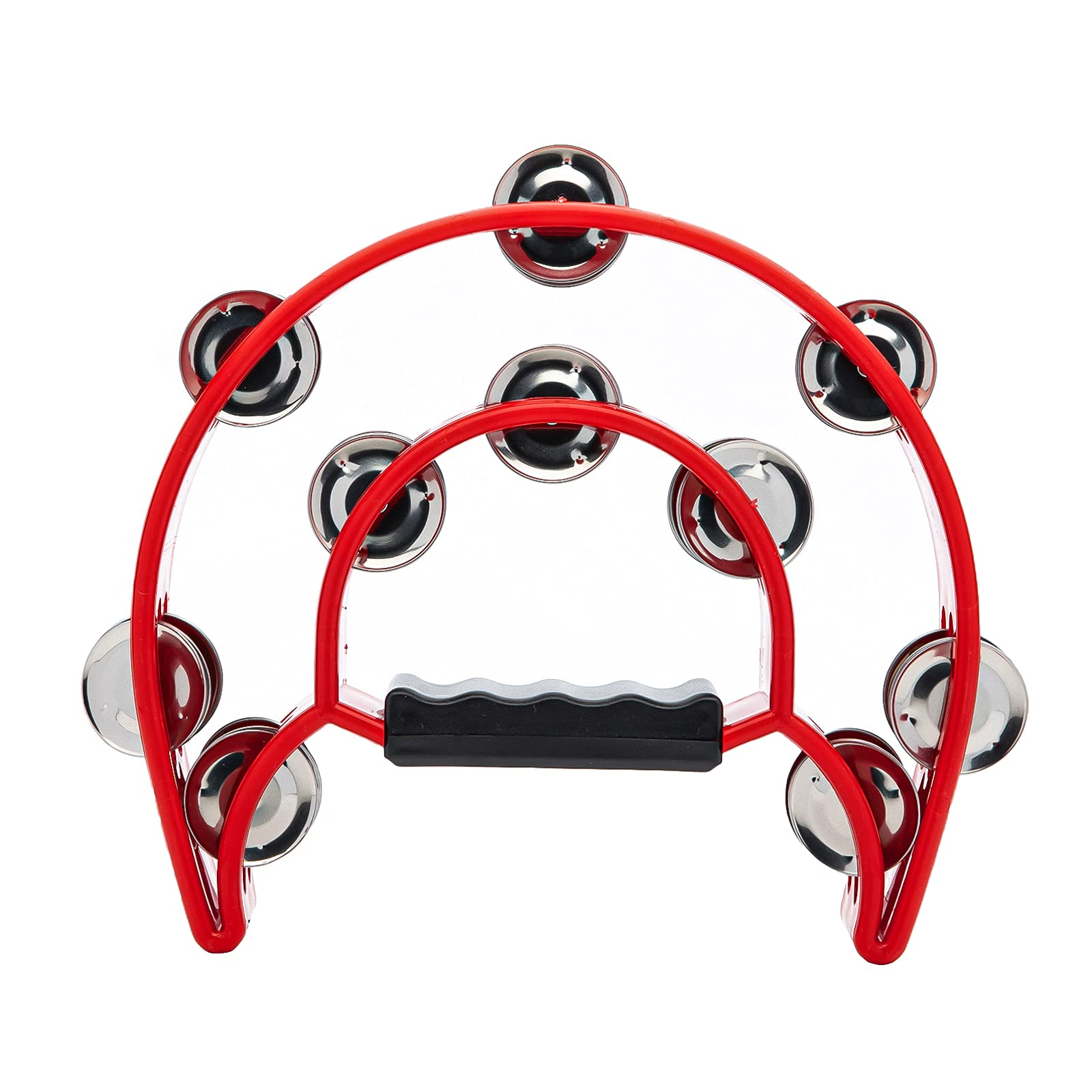 Musfunny Half-Moon Tambourine Musical Instrument: Double Row Metal Jingles