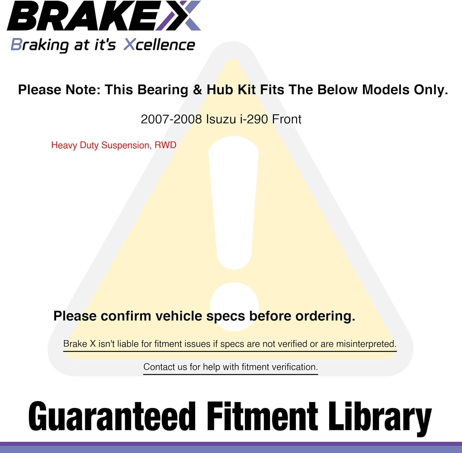 Brake X Front Wheel Bearing and Hub Assembly for 2007-2008 Isuzu i-290 | HC Series Front wheel hub assembly