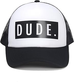Trucker Cap Adjustable Size Dude Print Unisex Adult Hat (Black)