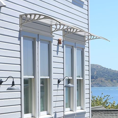 Miniatura 6 de Toldo para ventana, toldo moderno de policarbonato para puerta delantera, toldo para patio, cubierta para puerta de ventana, para lluvia, nieve,