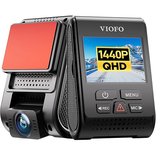VIOFO Dash Cam A119 V3 2K 2560x1440P Quad HD+ 60FPS Front Car Dash Camera, 5MP STARVIS Sensor, 140-Degree Wide Angle, GPS Included, Buffered Parking Mode, True HDR, Motion Detection, Time Lapse