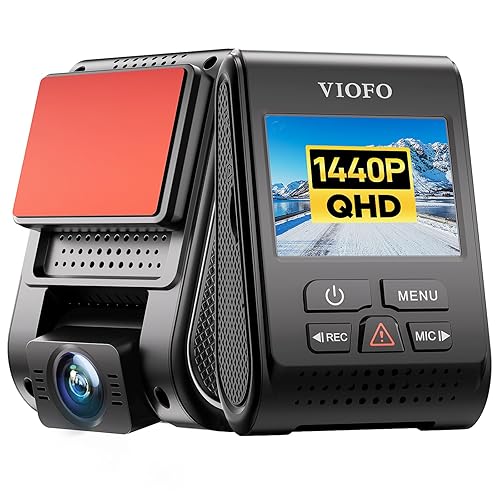 VIOFO Dash Cam A119 V3 2K 2560x1440P Quad HD+ 60FPS Front Car Dash Camera, 5MP STARVIS Sensor, 140-Degree Wide Angle, GPS Included, Buffered Parking Mode, True HDR, Motion Detection, Time Lapse