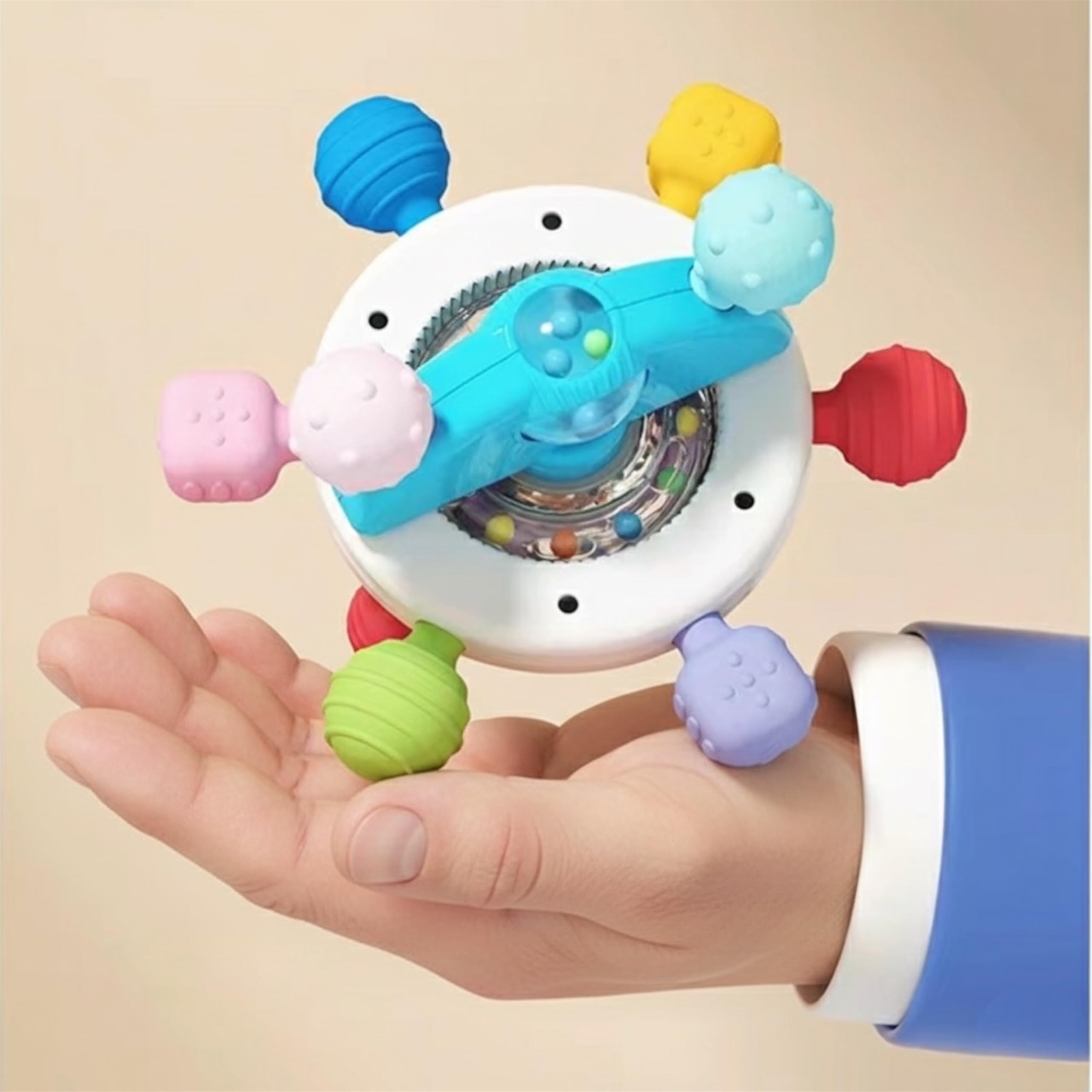 Baby Teething Toys for Infant New Born 0,1,2,3,4,5,6 Month to 24 Months Old Unisex Baby teether Toy Shower Gift for Girls and boy for chew Relief (Purple-Blue) - Image 3