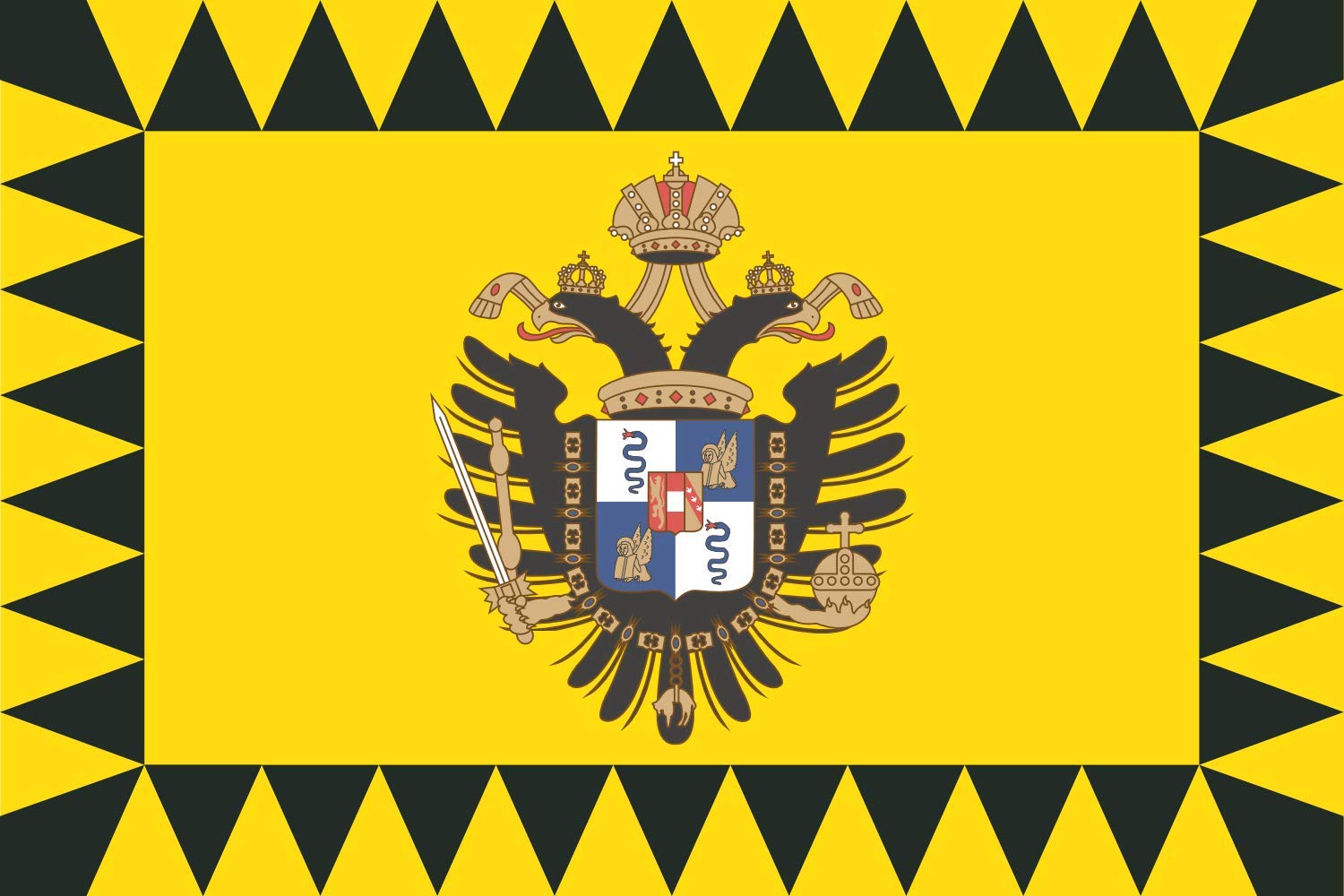 Drapeau Royaume de Lombardie-Vénétie grand format pour collectionneur