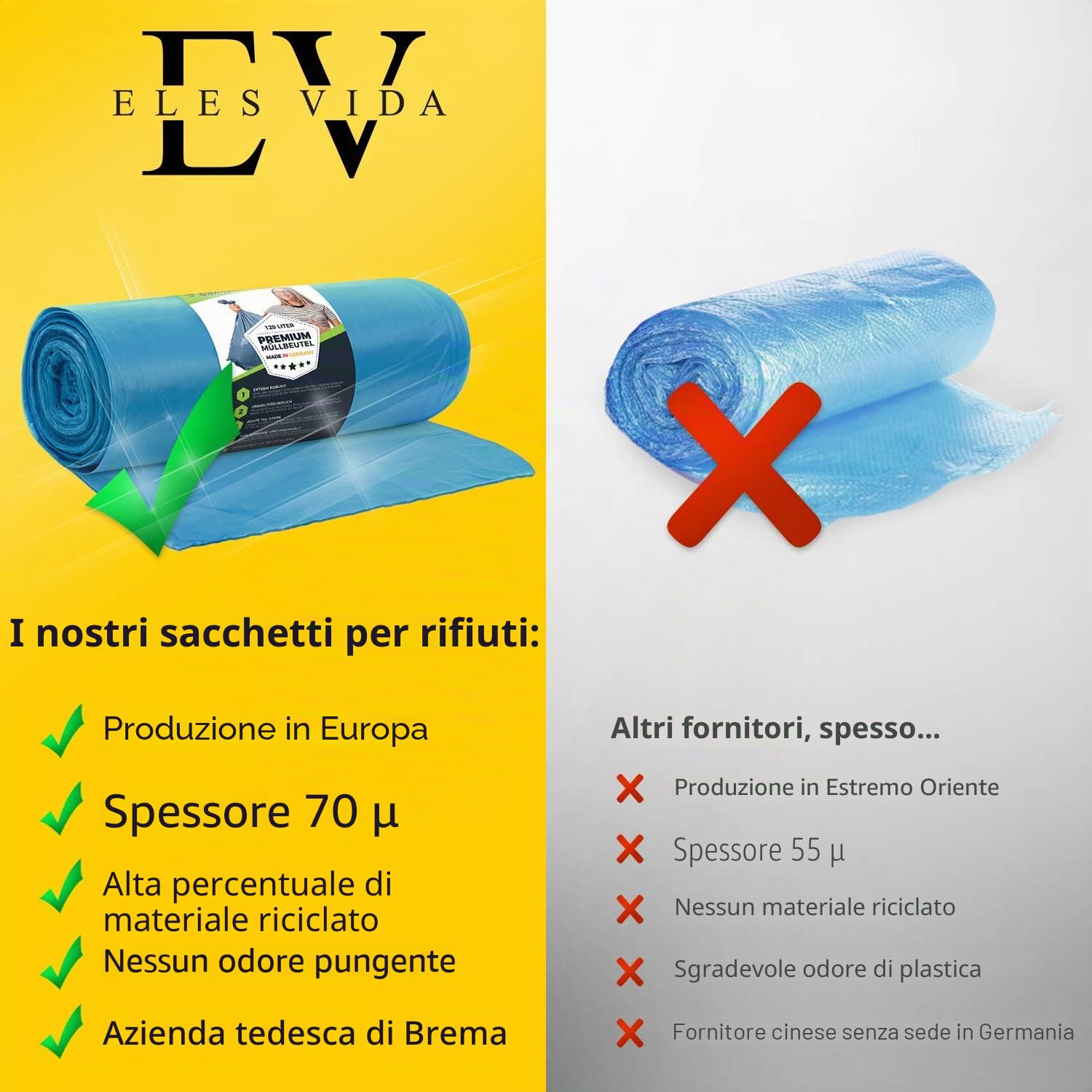 Sacchi per spazzatura 120 litri blu - 150 pezzi - estremamente resistenti agli strappi - sacchi per rifiuti - sacchi per rifiuti XXL - tipo 100 extra - Sacchi per spazzatura 120 L