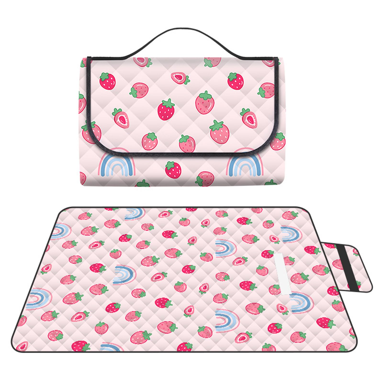 DOTBUY-SHOP Picnic Blanket Waterproof Large Picnic Mat Kids Outdoor Rugs Foldable Beach Blanket Washable Beach Mat for Garden Beach Travel Camping Patio Hiking (150 * 200CM,Rainbow)