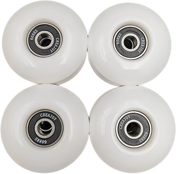 Skateboard Wheels, 52mm 95a, Set of 4 with Pro Bearings