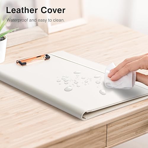 Vista 61 de Ospelelf Folio portapapeles con bloc de notas y bolsillo de cuero para almacenamiento de portapapeles para mujeres Tarotcards negras