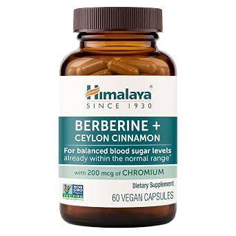 Himalaya Berberine with Ceylon Cinnamon - Herbal Supplement for Supporting Normal Metabolism, Immune, and Digestive Health - Vegan, Gluten Free, 60 Vegetarian Capsules