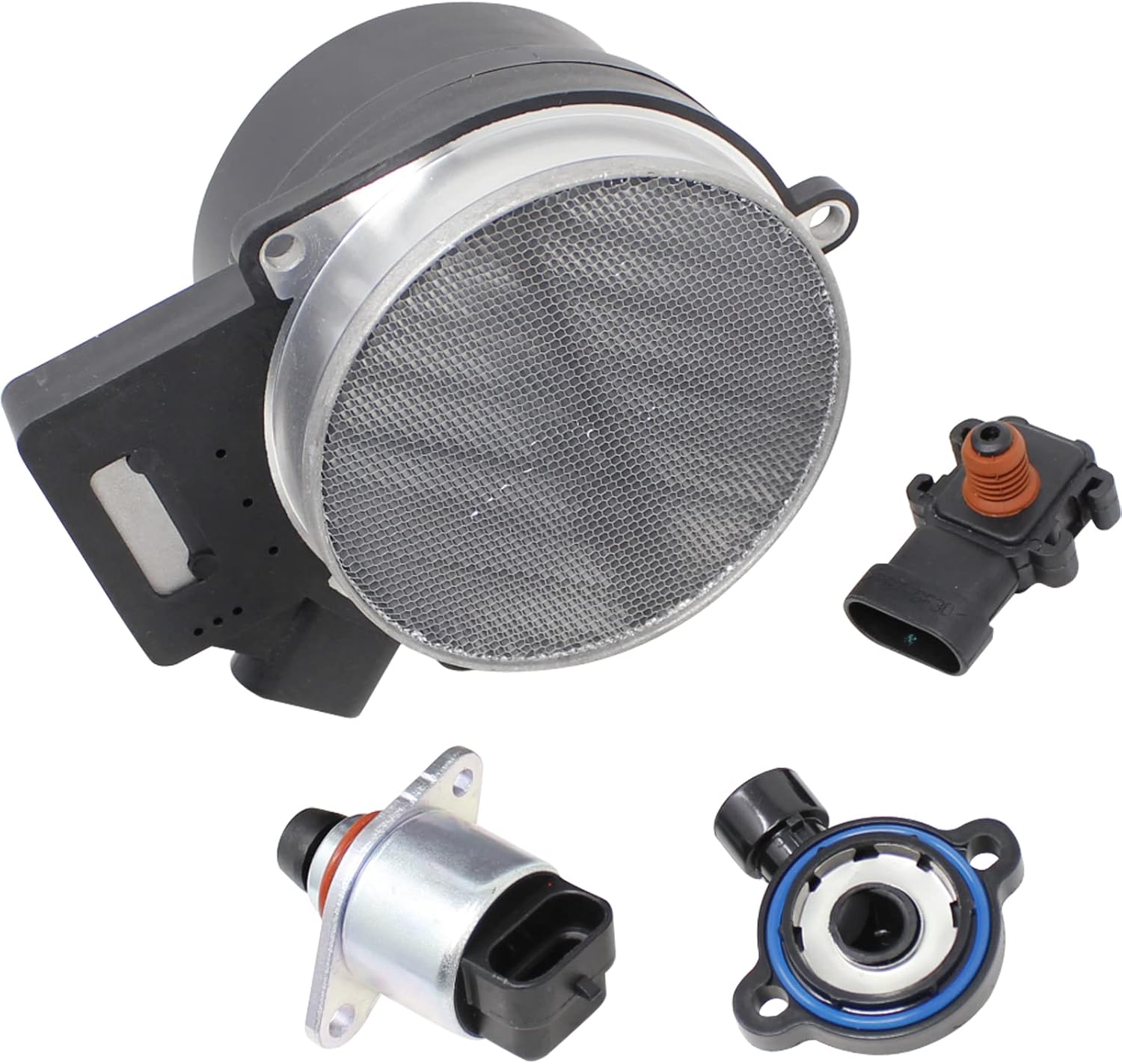 Engine Tune Up Kit Throttle Position Sensor TPS Idle Air Control Valve IAC Mass Air Flow MAF & Manifold Absolute Pressure MAP Sensor Compatible Replacement With 99-03 Chevy GM LS1 LS6 Oem Fit Kit-1532